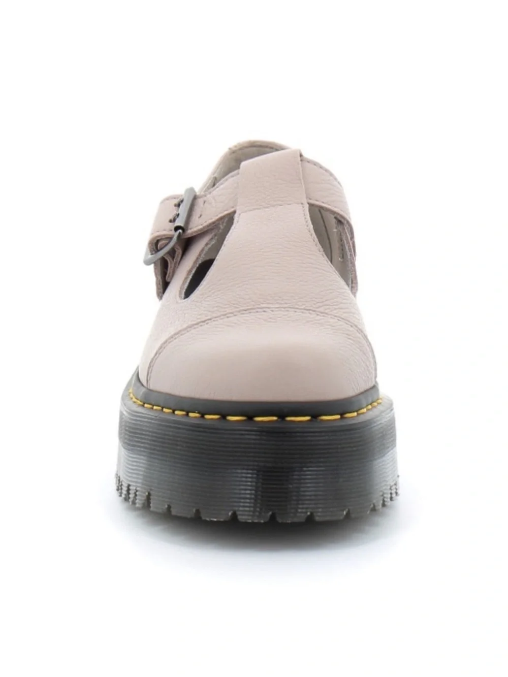 NWOT Dr. Martens Women's Taupe T-Strap Platform Mary Janes Bethan T-Bar Sz 7